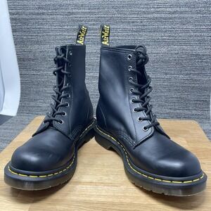 Dr. Martens Boots Women 10 Black Leather Lace Up Combat Grunge 11821 Shoes NEW